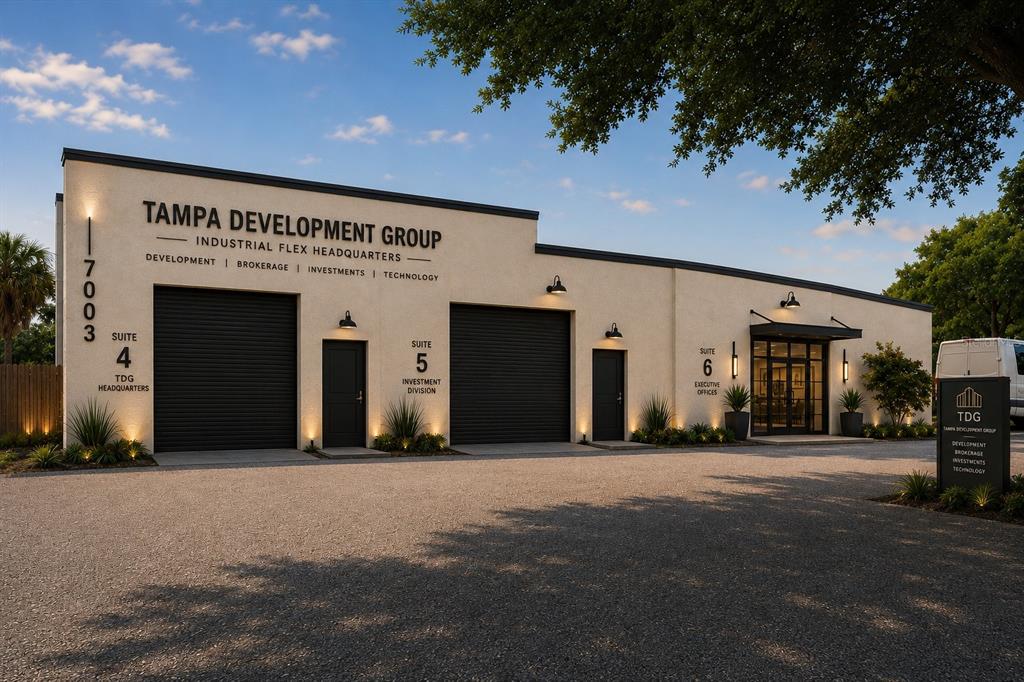 Exterior view of a commercial building with three suites and a gravel parking lot — 4214 W VIRGINIA AVE UNIT 11, TAMPA, FL