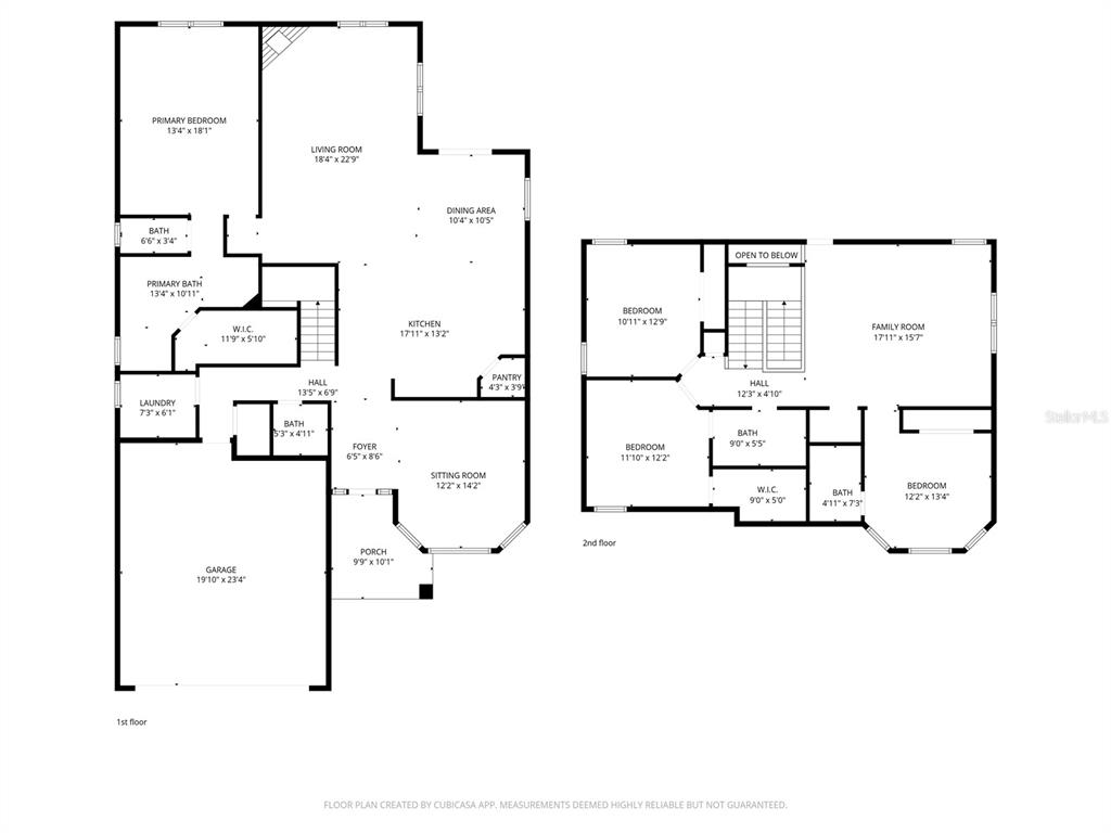 This is a two-story floor plan showing the layout of bedrooms, bathrooms, and living areas — 4444 NW 82ND ROAD, GAINESVILLE, FL