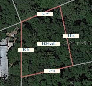 This is an aerial map showing the dimensions and square footage of a plot of land — 2128 SUPREME COURT, MOUNT DORA, FL