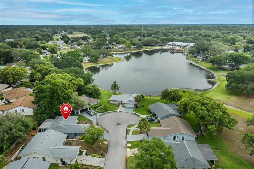 An aerial view shows a residential cul-de-sac with a house marked by a red icon — 8225 SAN FELIPE COURT, PORT RICHEY, FL