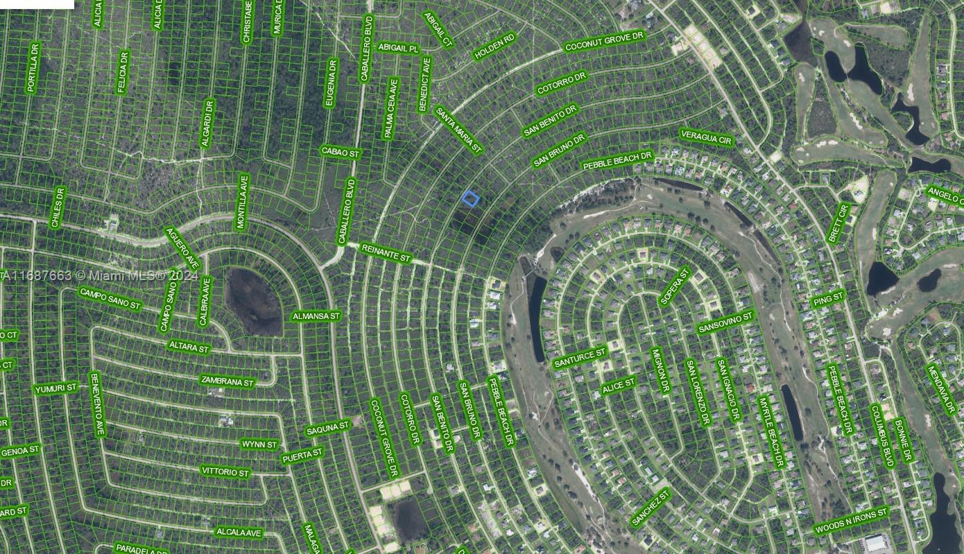 This is an aerial map showing residential streets and neighborhoods — 6625 San Benito Dr, Sebring FL 33872, SEBRING, FL