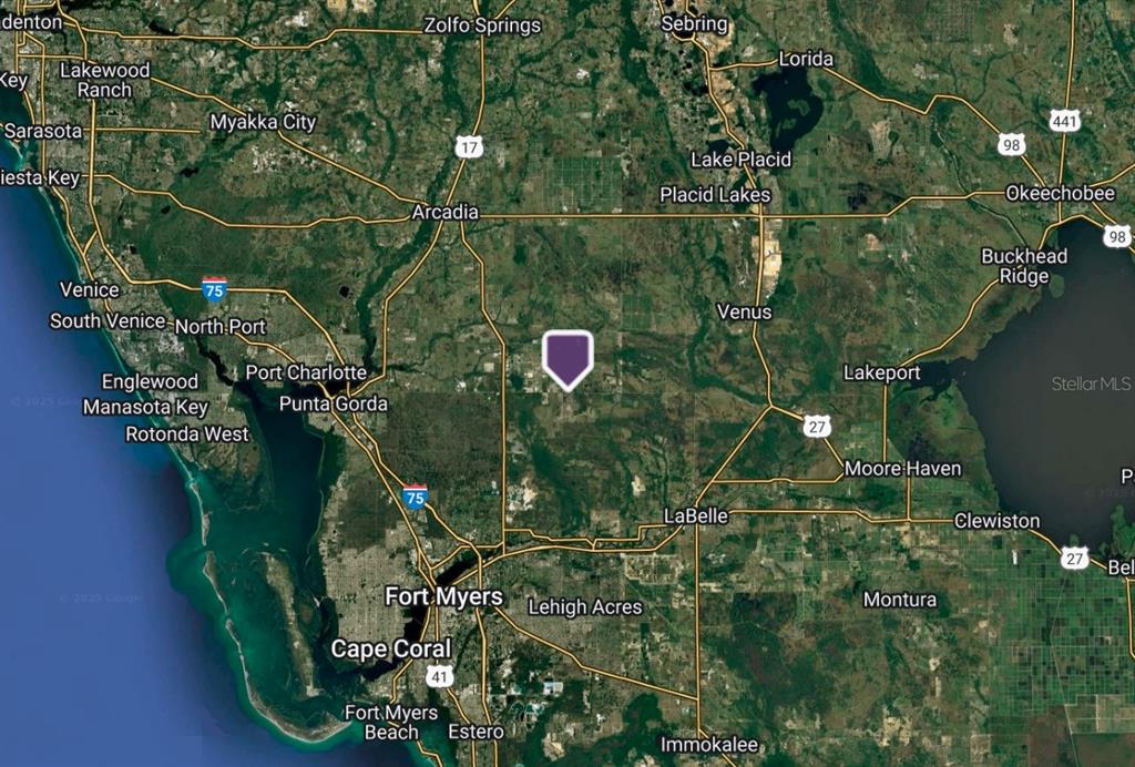 This is a map showing the location of a property in rural Florida — 48541 BERMONT ROAD, PUNTA GORDA, FL
