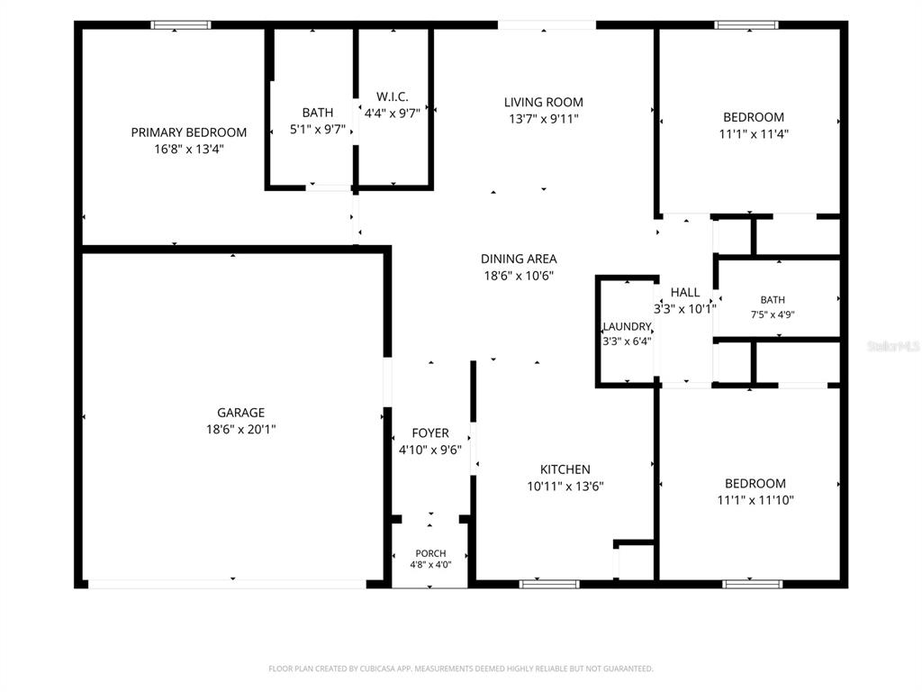This is a floor plan of a single-story home featuring three bedrooms and a garage — 70 PEBBLE BEACH DRIVE, PALM COAST, FL