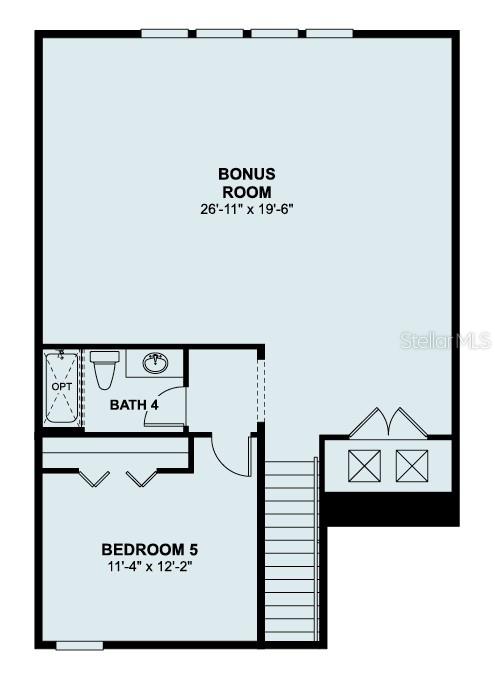 This floor plan shows a bonus room, a bedroom, and a bathroom on an upper level — 2628 RAVENCLIFFE, OVIEDO, FL