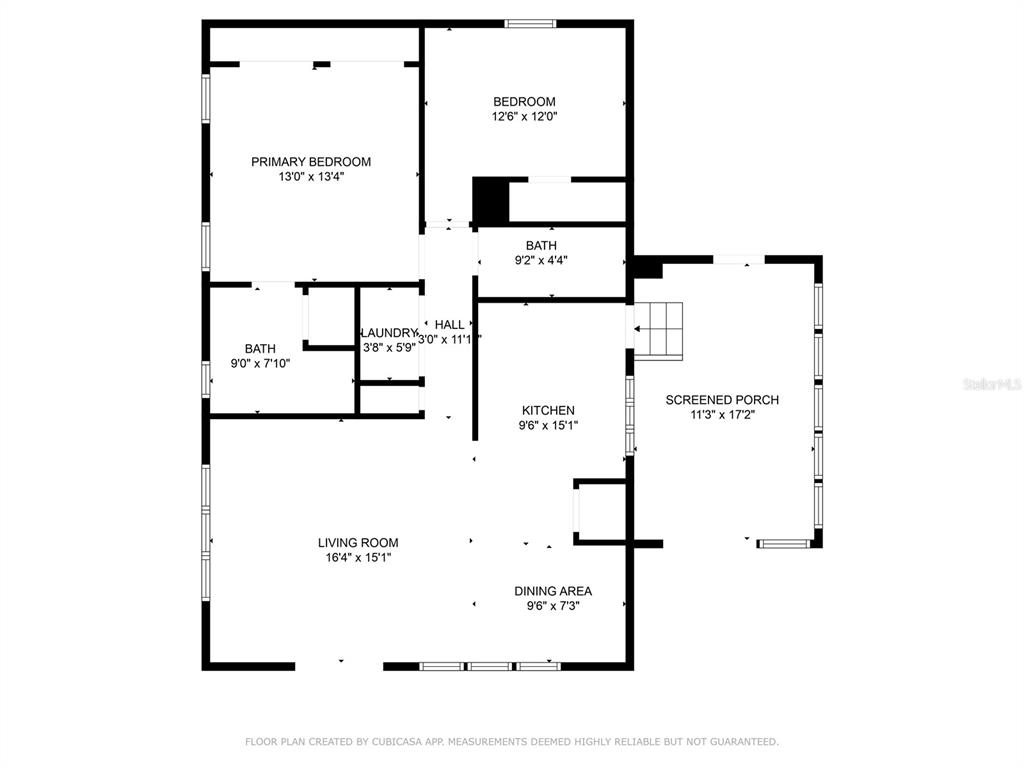 This is a floor plan of a house featuring two bedrooms, two baths, and a porch — 2100 KINGS HIGHWAY UNIT 685, PUNTA GORDA, FL