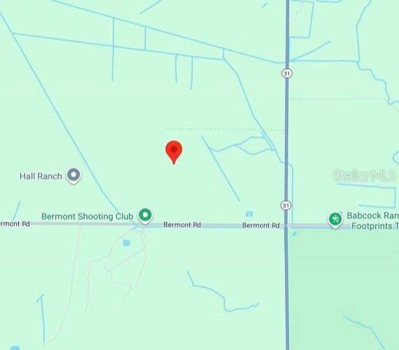 This map shows a red location pin near the intersection of Bermont Road and Highway 31 — BERMONT RD & 31, PUNTA GORDA, FL