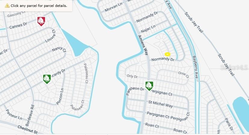 This is a map showing residential streets and parcels in a neighborhood — 0 NOTRE DAME WAY, KISSIMMEE, FL
