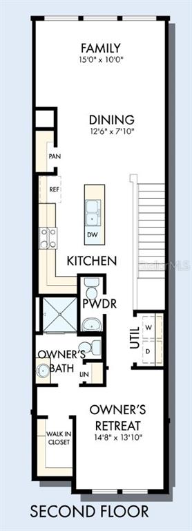 This is a floor plan for the second level of a home featuring an open-concept layout — 1205 WILD CREST LANE, DAYTONA BEACH, FL