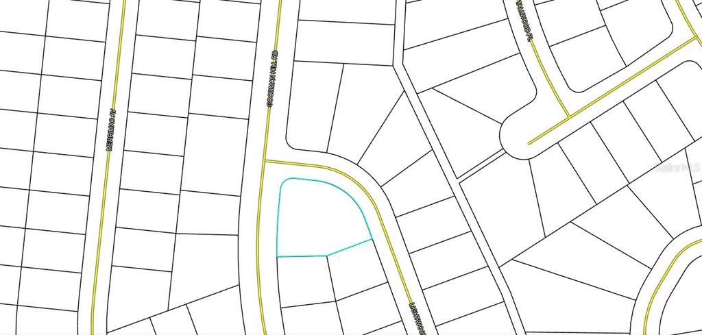 This is a map showing a residential lot highlighted in blue — Lot 6 Unit 7 Blk 440 LIGHTWOOD DRIVE, CHIPLEY, FL