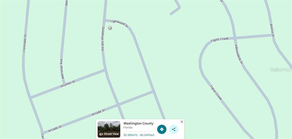 This is a map showing street layouts in Washington County, Florida — Lot 6 Unit 7 Blk 440 LIGHTWOOD DRIVE, CHIPLEY, FL
