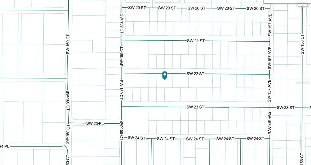 This is a map showing street layouts and property boundaries in a residential area — SW 22ND STREET, OCALA, FL