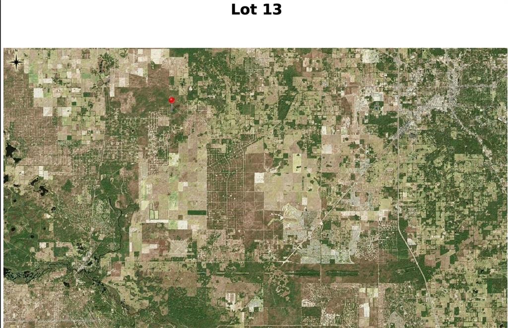This is an aerial map view showing a red pin marking a specific land location — SW 22ND STREET, OCALA, FL