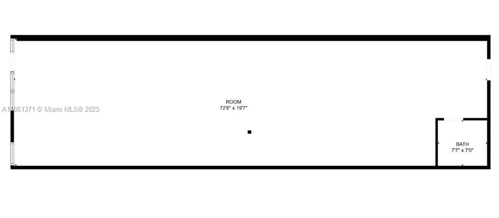 This is a floor plan showing a large rectangular room and a single bathroom — 9440 W Commercial Blvd, Sunrise FL 33351, SUNRISE, FL