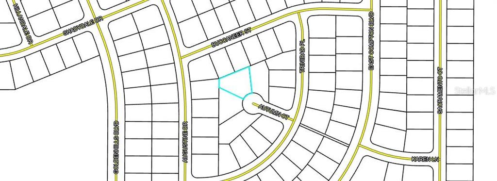 This image is a map showing a highlighted residential lot located on Autumn Court — LOT 10 AUTUMN COURT 15 COURT SE, CHIPLEY, FL