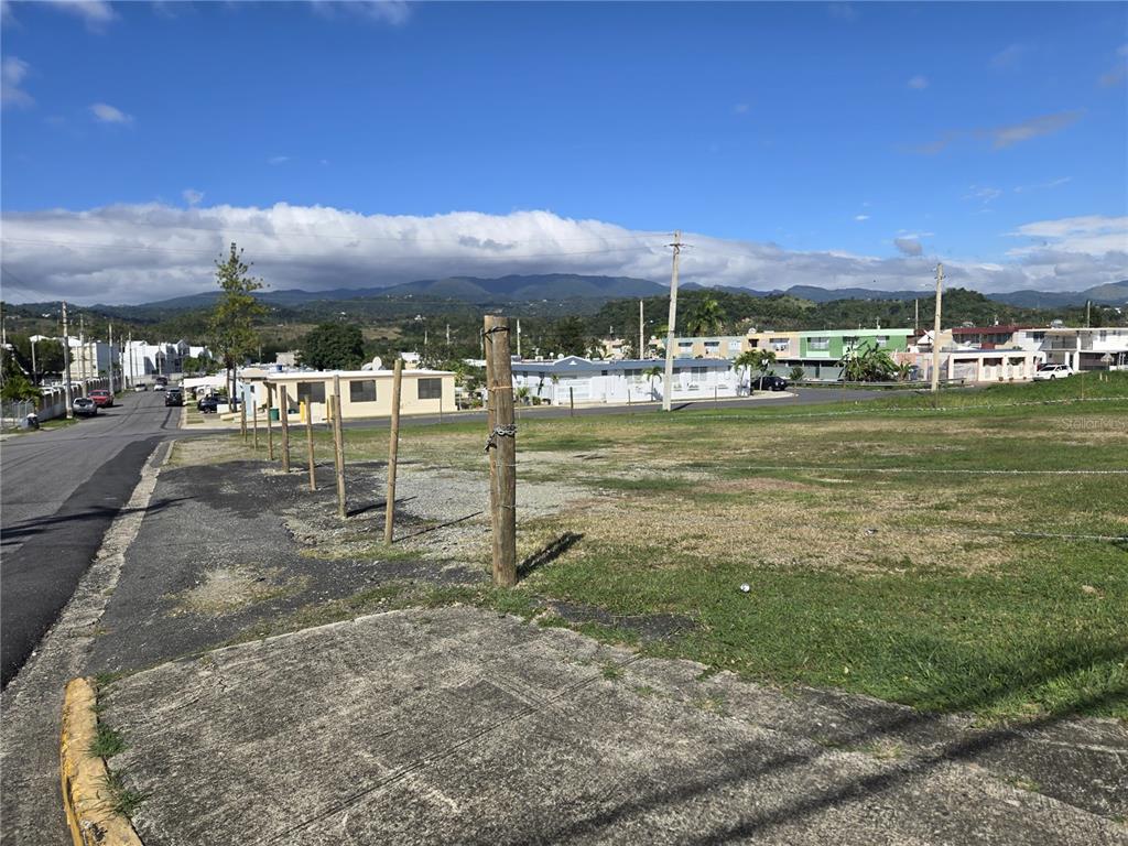 A vacant grassy lot with a wooden fence borders a paved street and residential buildings — 102 carr AVE. UNIVERSIDAD INTERAMERICANA, SAN GERMAN, PR