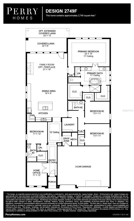This is a floor plan for a single-story home featuring four bedrooms and a garage — 5590 VIBRANT VINE DRIVE, WIMAUMA, FL