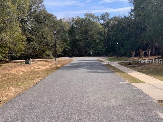 A paved road leads toward a wooded area with a sidewalk on the right — 167 SPARKLEBERRY BOULEVARD, QUINCY, FL
