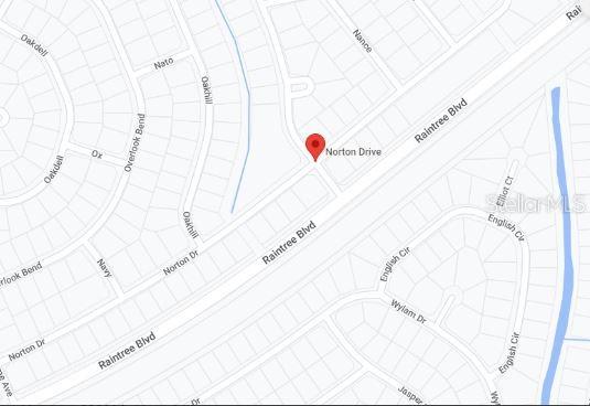 This is a map showing the location of a property near Raintree Boulevard and Norton Drive — NORTON DRIVE, NORTH PORT, FL