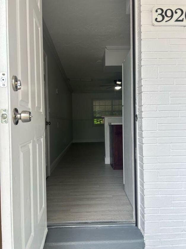 The view through an open white door shows a hallway leading to a kitchen area — 3920 7th Avenue N, FL 33461, FL