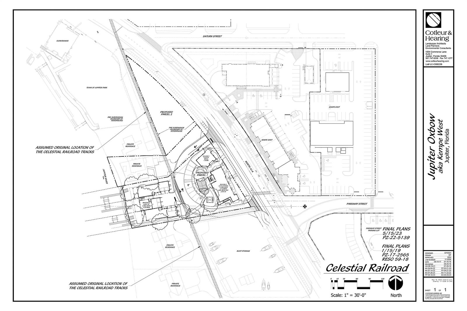 This is a site plan rendering for the Jupiter Oxbow development in Jupiter, Florida — 18011 N Highway A1a, Jupiter FL 33477, JUPITER, FL