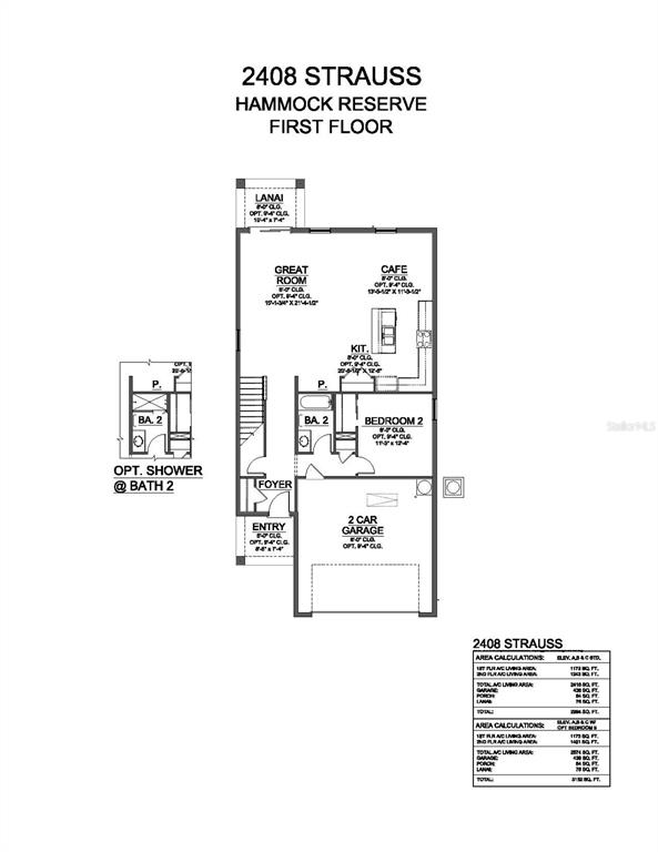This is a floor plan for the first level of a two-story residential home — 883 SHUMARD WAY, LADY LAKE, FL