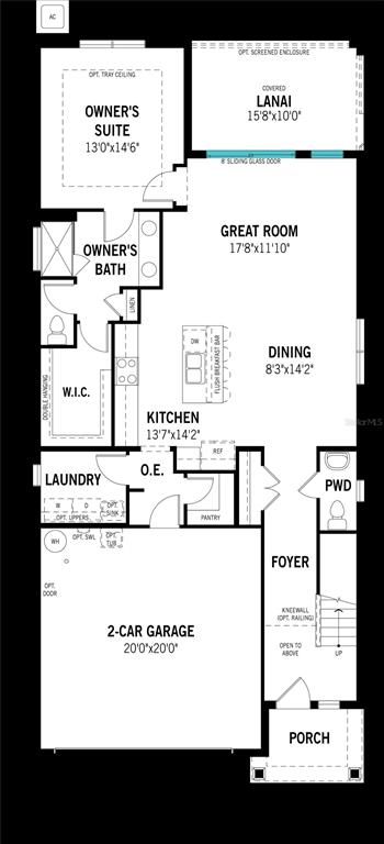 This is a floor plan for a single-story residential home with a two-car garage — 34872 ARBOR RETREAT DRIVE, DADE CITY, FL