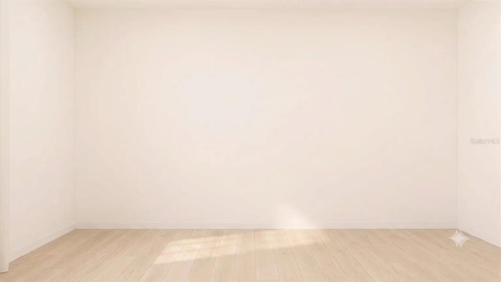 This is a rendering of an empty room with light wood flooring and plain walls — 6011 BLUE PALOMA, PALMETTO, FL