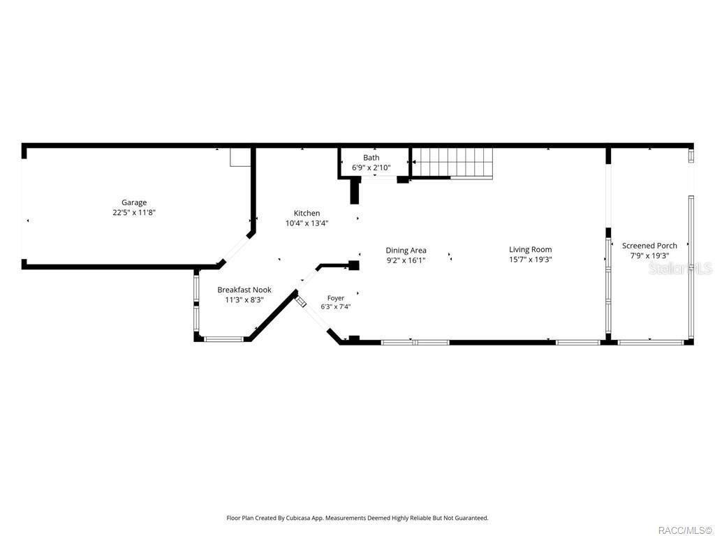 This is a floor plan showing the layout of a single-story home with a garage — 1698 W SPRING MEADOW LOOP, LECANTO, FL