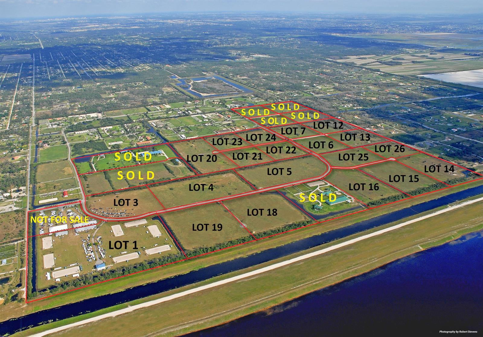 An aerial view shows a map of subdivided land lots with some marked as sold — 3112 Frog Hollow, Loxahatchee FL 33470, LOXAHATCHEE, FL