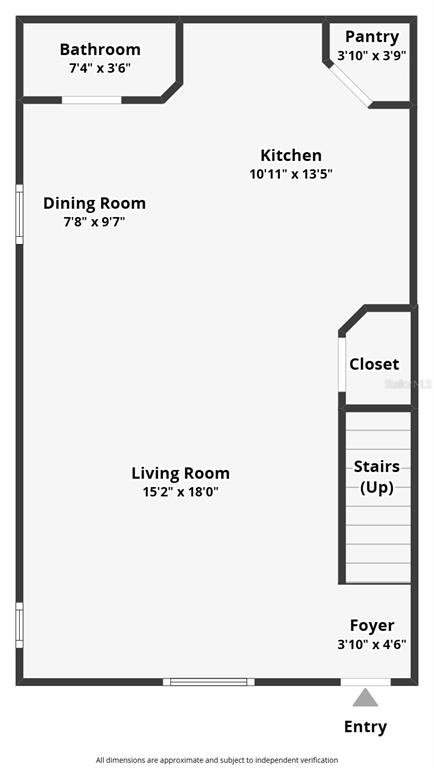 This is a floor plan of a ground-level apartment featuring a living room, kitchen, and bathroom — 4715 CHATTERTON WAY, RIVERVIEW, FL