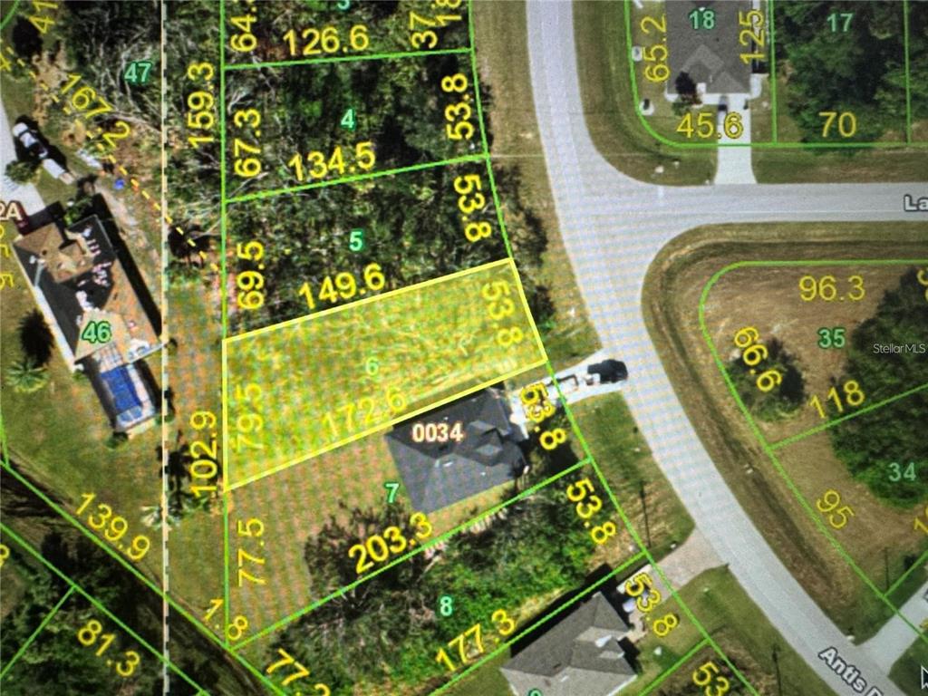 This is a property map showing lot boundaries and dimensions for a residential area — 155 ANTIS DRIVE, ROTONDA WEST, FL