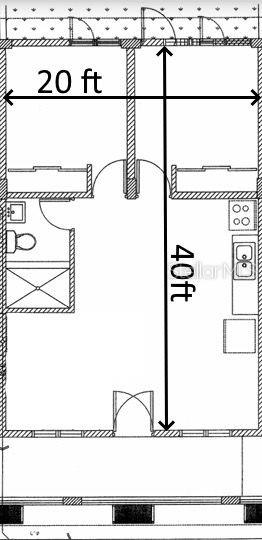 This floor plan shows a rectangular unit with two bedrooms, a bathroom, and a kitchen — Km 5.8 CARR 311, CABO ROJO, PR