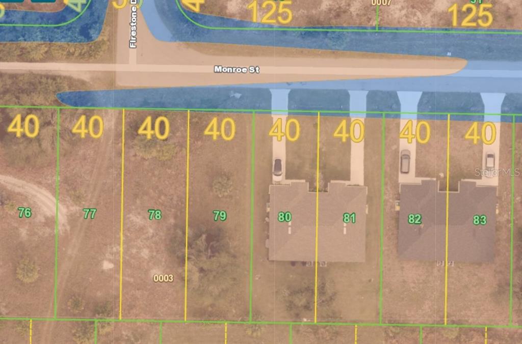 This is a map showing residential lot lines and property numbers along a street — 27119 MONROE STREET, PUNTA GORDA, FL