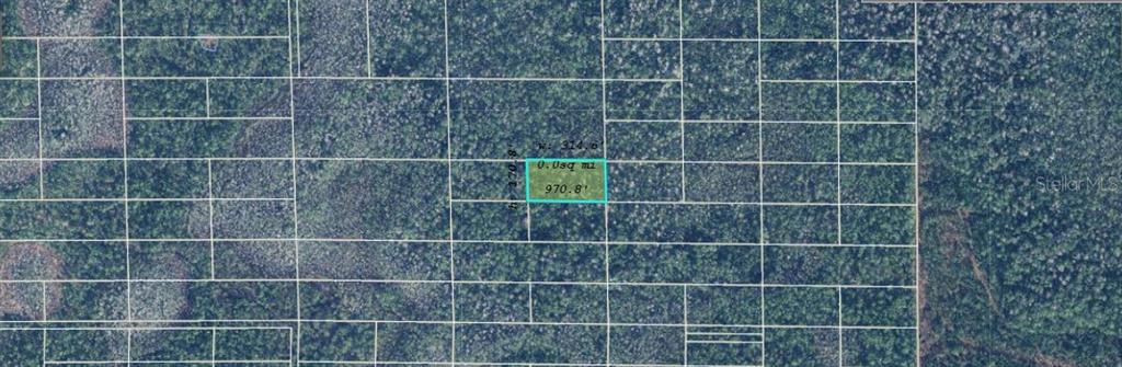 This is an aerial map view showing a highlighted rectangular plot of land — DILL ROAD, ORLANDO, FL