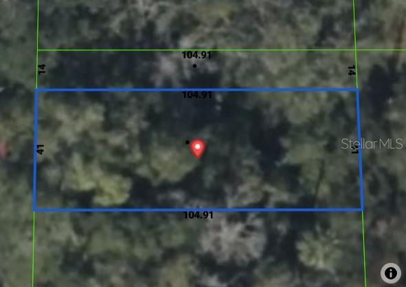 An aerial map view shows a rectangular plot of land with its dimensions labeled — 00 S BAILEY AVENUE, BROOKSVILLE, FL