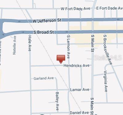 This is a map showing the location of a property near Hendricks Avenue — 00 S BAILEY AVENUE, BROOKSVILLE, FL