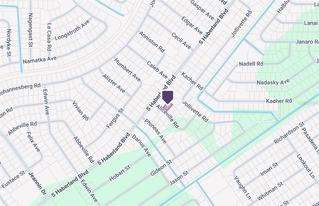 This is a map showing street names and residential blocks in a neighborhood — ALICEVILLE ROAD, NORTH PORT, FL