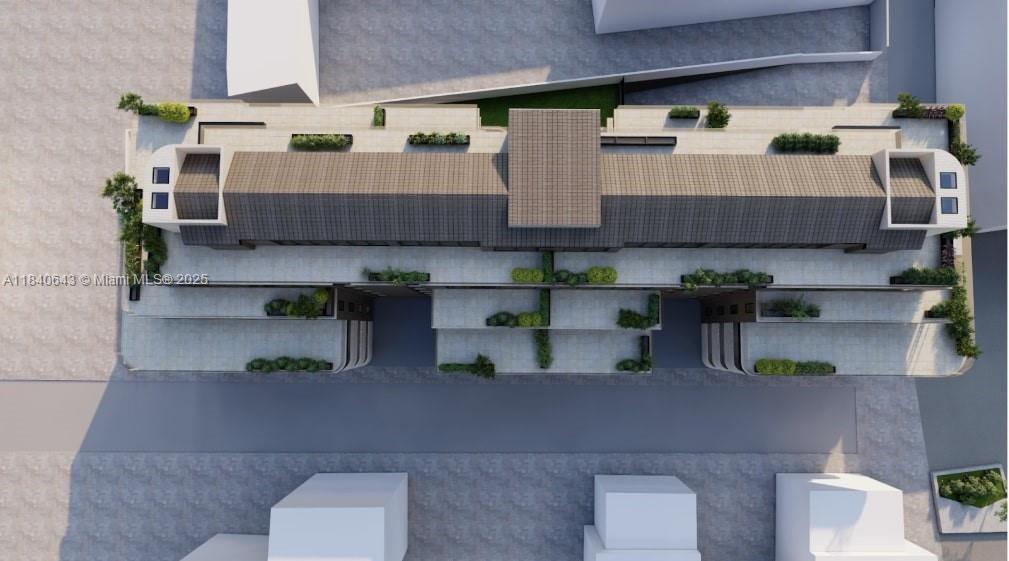 This is an aerial rendering of a multi-story building with a tiled roof and terraces — 8 Via Borroni Monsignore Paolo # 22, Lo, Lo