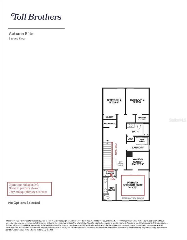 This is a floor plan for the second level of the Autumn Elite home model — 1879 PINECLIFF DRIVE, APOPKA, FL