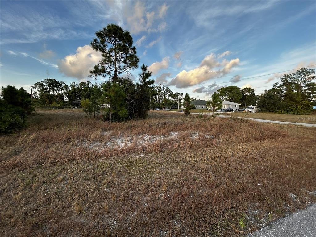 A vacant, grassy lot with scattered trees and shrubs under a blue sky — 3506 32ND STREET SW, LEHIGH ACRES, FL