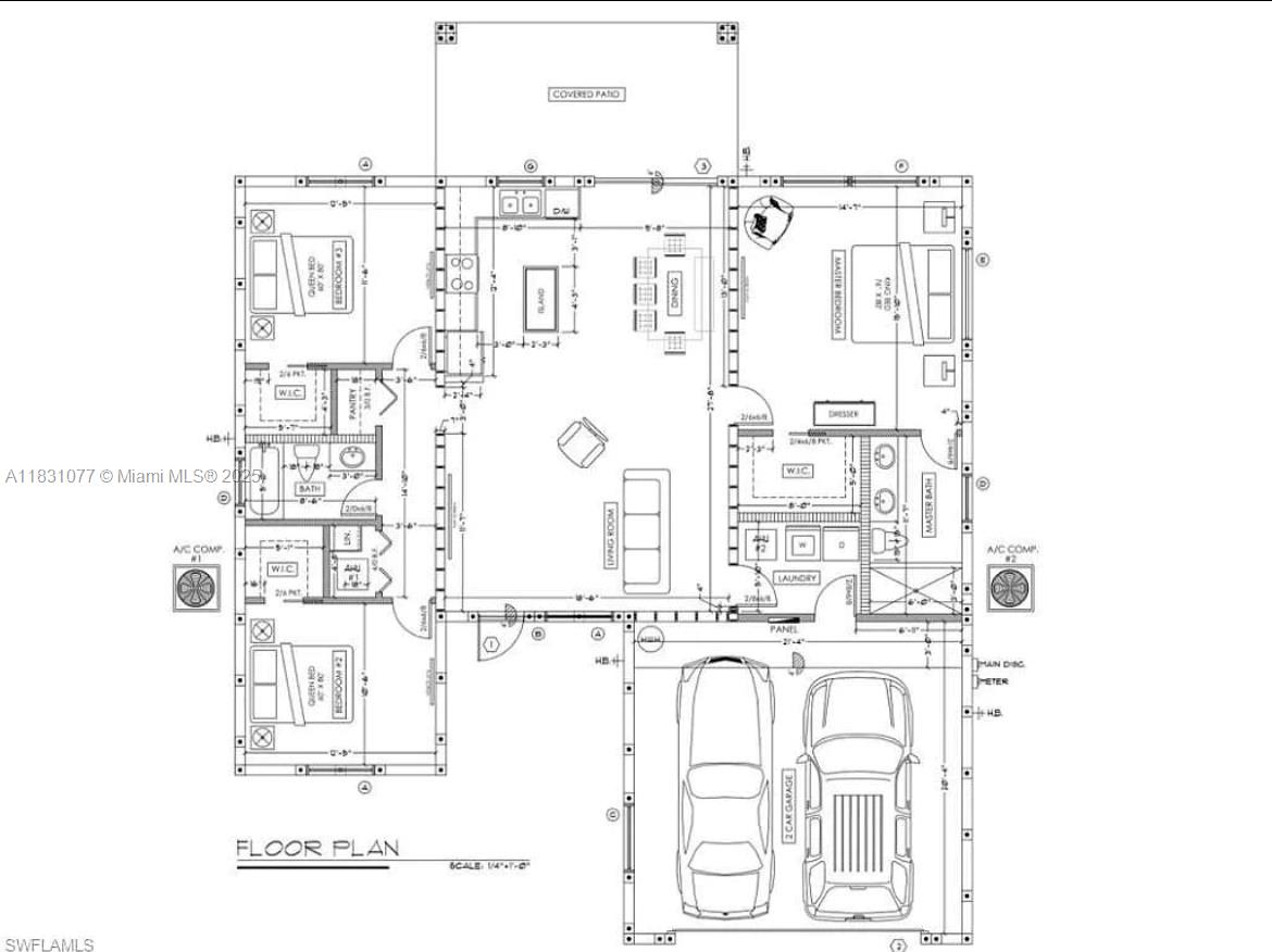 This is a floor plan for a house featuring three bedrooms, a garage, and patio — 2550 N ArrowHead RD # 2550, Avon Park FL 33825, AVON PARK, FL