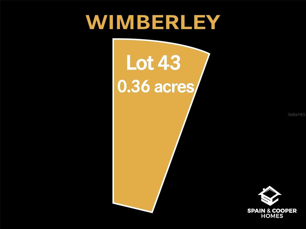 This is a digital map rendering of a 0.36-acre residential lot labeled Lot 43 — 14117 SW 7TH PLACE, NEWBERRY, FL
