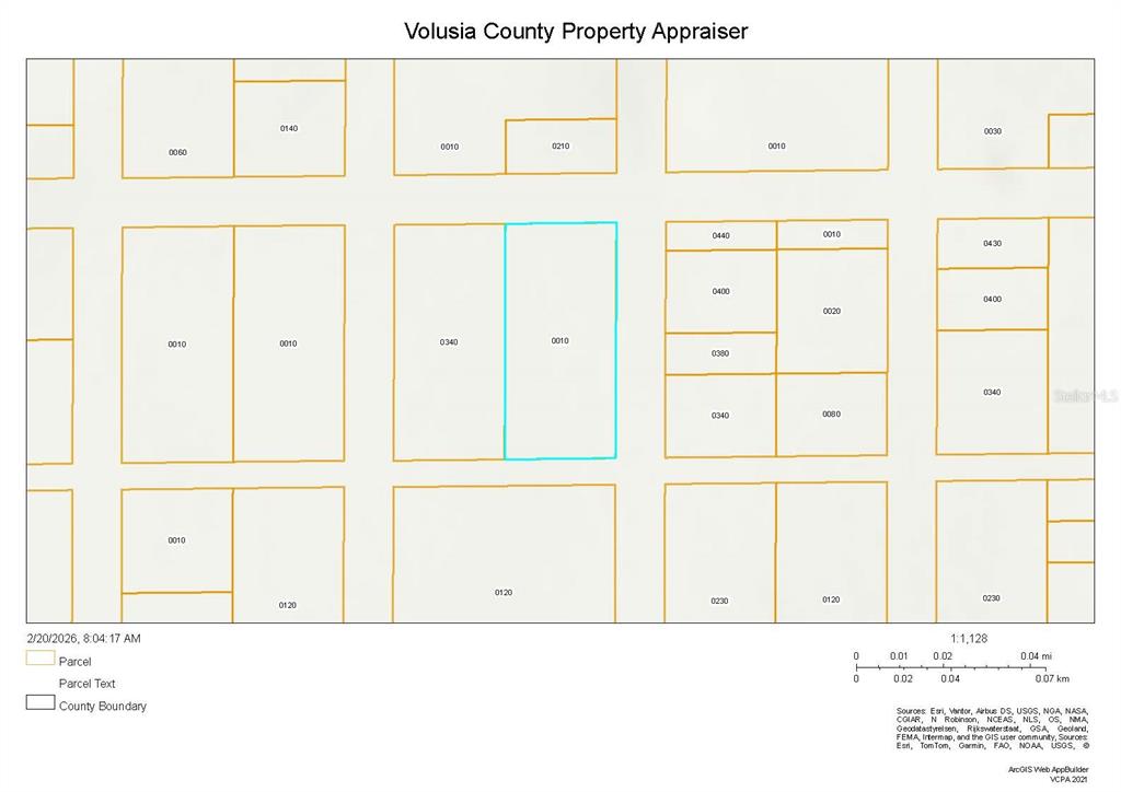 This is a property tax map showing parcel boundaries and identification numbers in Volusia County — HON (PAPER) AVENUE, LAKE HELEN, FL