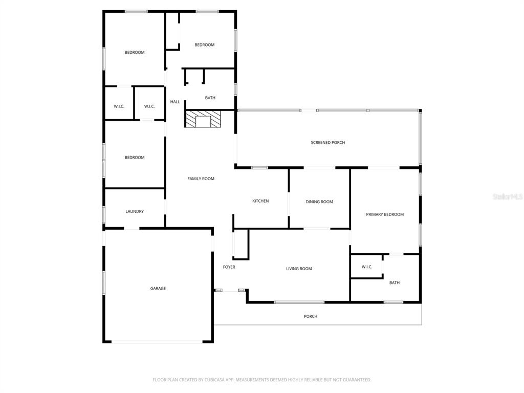 This is a floor plan of a single-story house with a garage and screened porch — 2 HUDSON COVE, LONGWOOD, FL