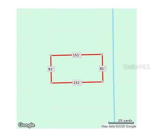 This is a map showing the rectangular dimensions of a plot of land — 9TH AVENUE, DELAND, FL