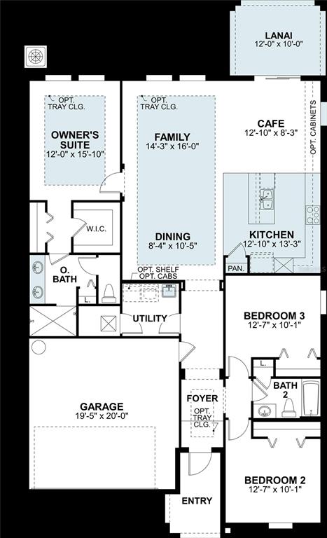 This is a floor plan for a single-story house with three bedrooms and a garage — 5571 FREESIA DRIVE, LAKELAND, FL