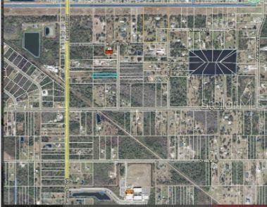 This is an aerial map showing land parcels and surrounding streets in a residential area — 3332 BABBITT AVENUE, ORLANDO, FL