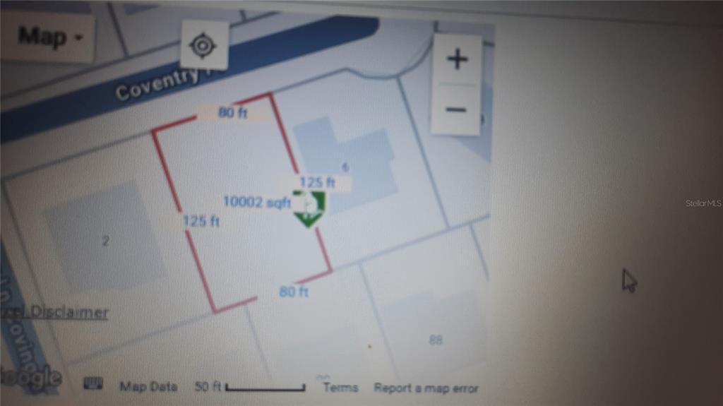 This map shows a rectangular property lot measuring 80 feet by 125 feet — 4 COVENTRY PLACE, PALM COAST, FL