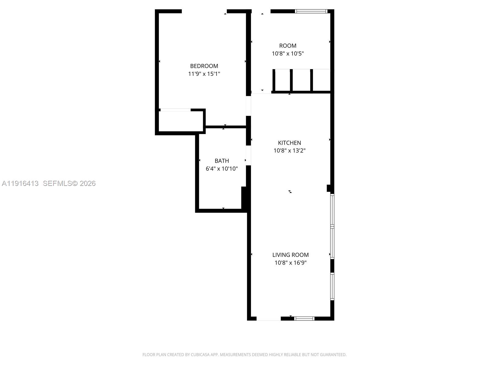 This is a floor plan showing the layout of a one-bedroom apartment — 112 Milton St # 112, Lantana FL 33462, LANTANA, FL