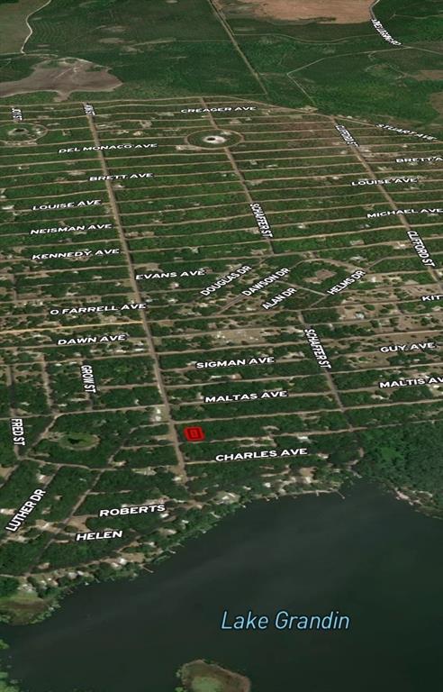An aerial map view shows a residential neighborhood grid located near Lake Grandin — LOT 2 MARION AVENUE, INTERLACHEN, FL
